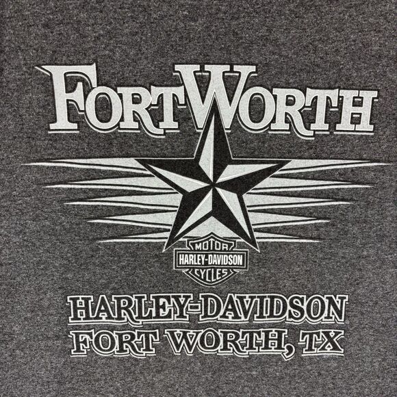 Harley-Davidson T-Shirt Men’s Medium Girl Skull Gray Fort Worth Texas - Picture 7 of 11